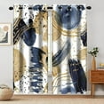thumbnail image 1 of Abstract Blue Gold Blackout Curtain, Boho Aesthetic Modern Window Curtains Living Room Bedroom Decor Thermal Curtain Darkening Grommet Window Drapes Treatments 26"W x 45"L (Pack of 2), 1 of 6