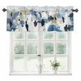 thumbnail image 1 of Abstract Blue Gold Kitchen Valances for Windows 42x12 Inch Kitchen Curtains Valances Rod Pocket Modern Oil Painting Art Bathroom Window Valances for Window Treatment Decor, 1 of 6