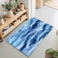 Abstract Blue Gradient Marble Texture Rectangle Area Rug 2x3ft,Living ...