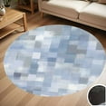 thumbnail image 1 of Abstract Blue Gray Patchwork Art Round Carpet Living Room Bedroom Home Decoration Coffee Table Mat Lounge Rug Chair Mats, 1 of 5
