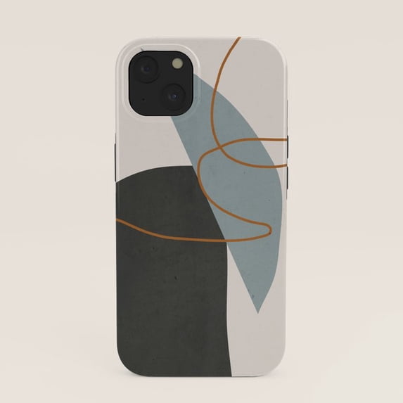Abstract Blue-Gray and Charcoal Shapes Tough Case for Apple iPhone ...