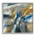 thumbnail image 1 of Abstract Blue Grey Yellow Distortion Busy Shape Arrangement Abstract Framed Art Print Wall Art, 17x17, 1 of 7