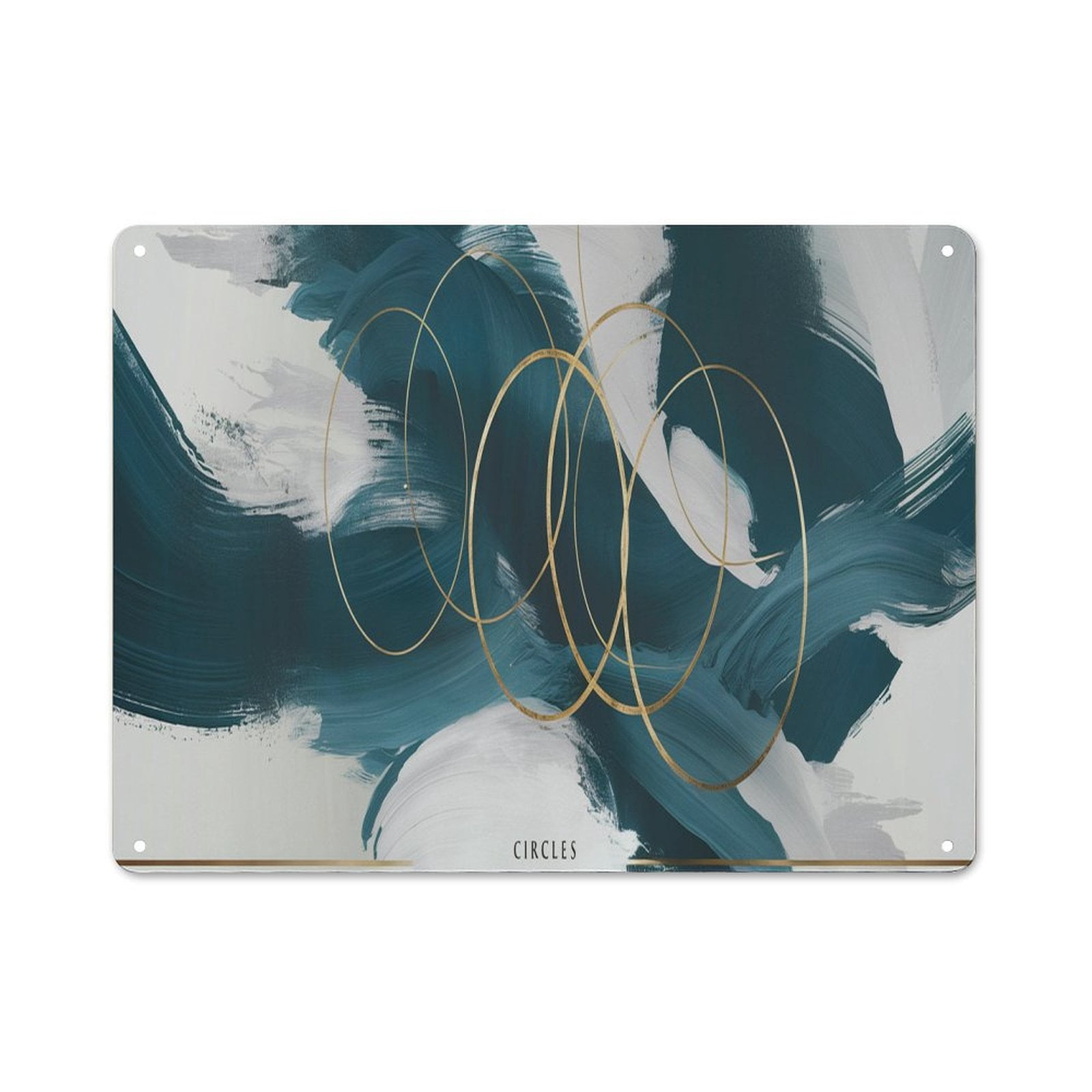 Blue Ink Line Abstract Blue Ink Lines 3 Metal Tin Sign - Durable Aluminum Wall Art ...