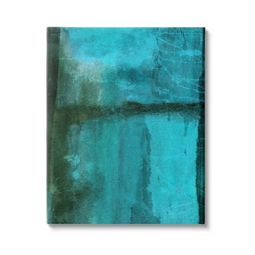 Abstract Blue Lake Landscape Abstract Graphic Art Gallery Wrapped Canvas Print Wall Art