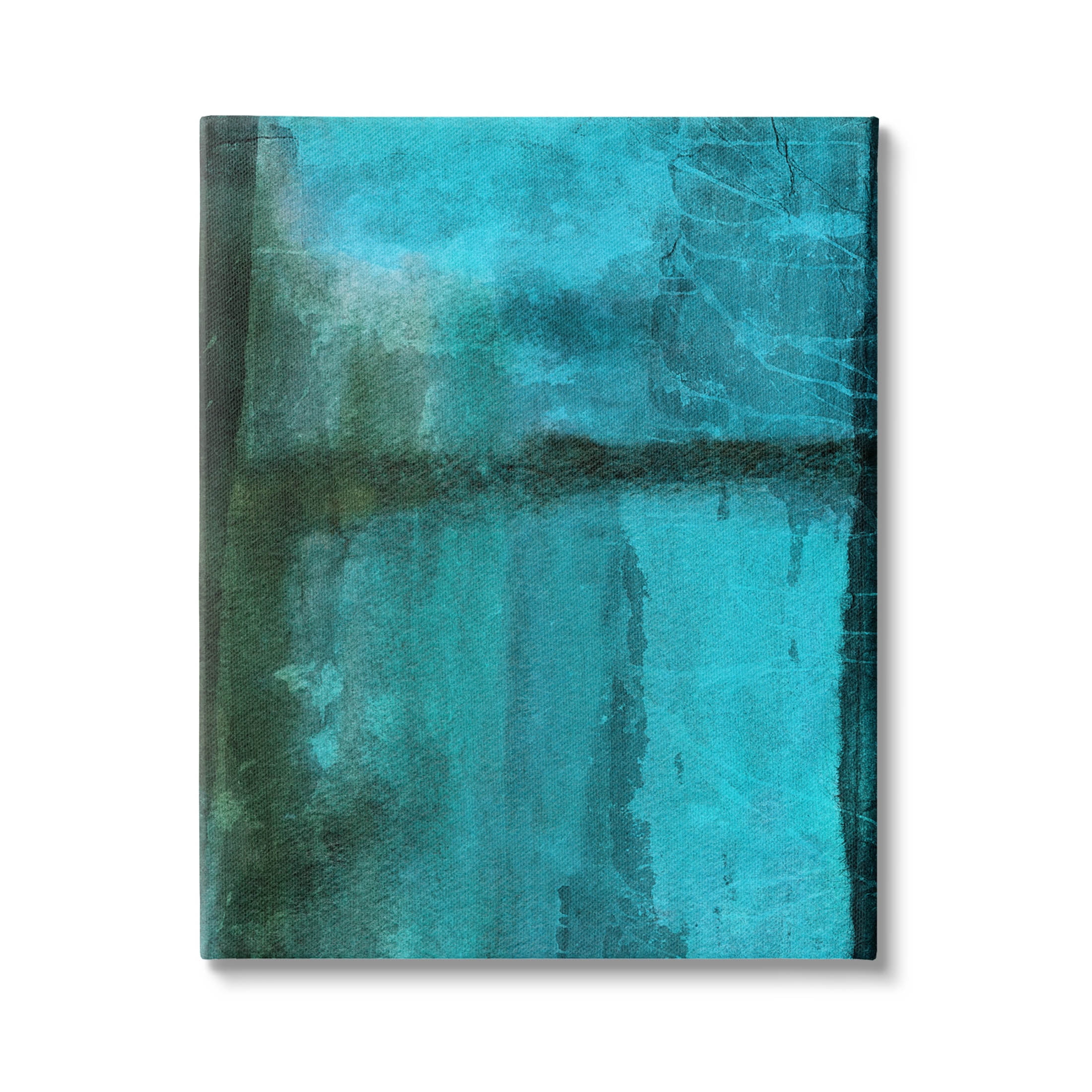 Abstract Blue Lake Landscape Abstract Graphic Art Gallery Wrapped Canvas Print Wall Art