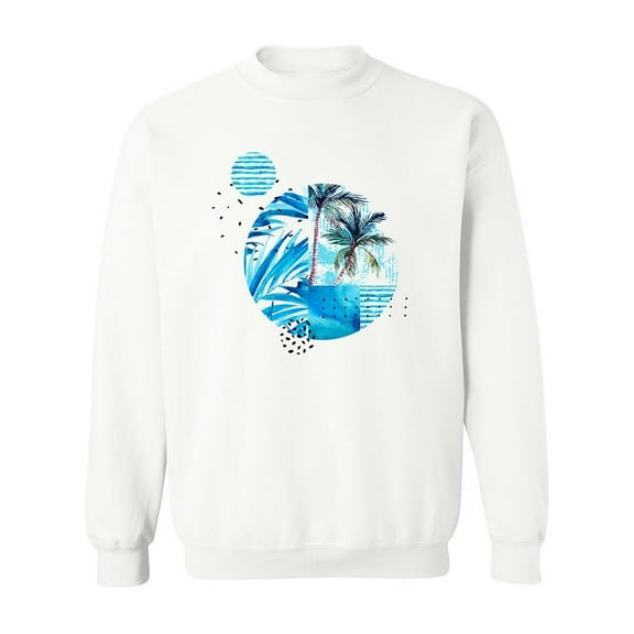 Abstract Blue Palm Tree. Sweatshirt Men -Image by Shutterstock, Male Large