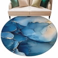 thumbnail image 1 of Abstract Blue Round Area&nbsp;Rug 8ft Marble Gold Cracks Texture Rock Modern Art Non-Slip&nbsp;Washable Circle Rugs Soft Felt Indoor Floor Mat for Bedroom Kitchen Living Room Bathroom, 1 of 9