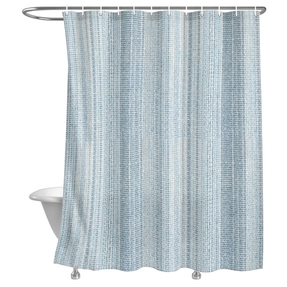 Abstract Blue Shower Curtain, Rustic Farmhouse Minimalist Light Blue ...
