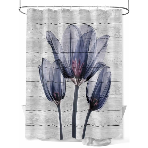 Abstract Blue Shower Curtain Set ，Waterproof Fabric Shower Curtains Tulip Ray Wood Grain Shower Curtains for Bathroom,Bathroom Decor 72"x84"