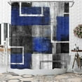 thumbnail image 1 of Abstract Blue Shower Curtain with hooks Geometric Bathroom Decor Polyester Fabric, Blue 72"W x 96"L (Pack of 1), 1 of 6