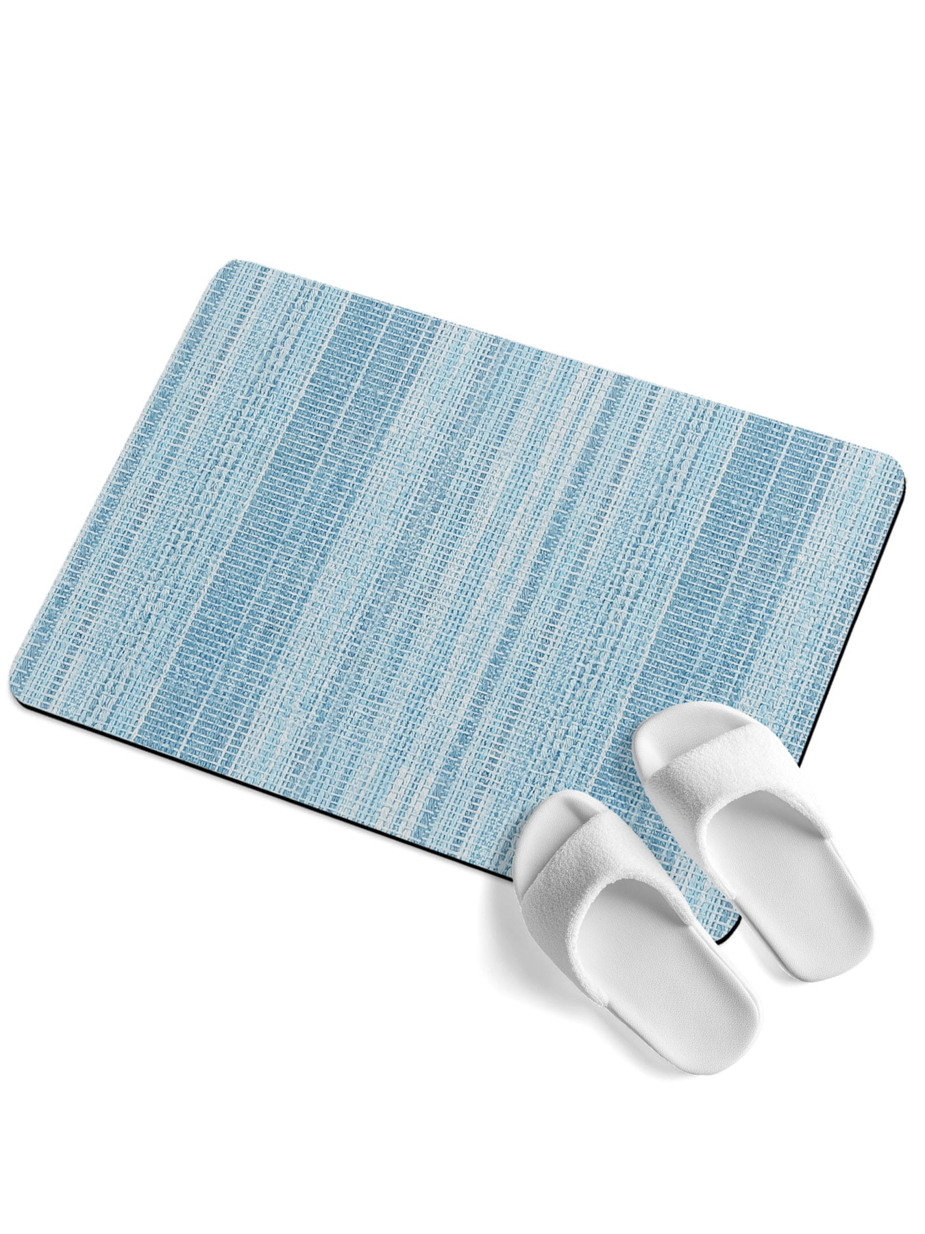 Abstract Blue Soft Diatomaceous Earth Mat, Rustic Farmhouse Minimalist ...