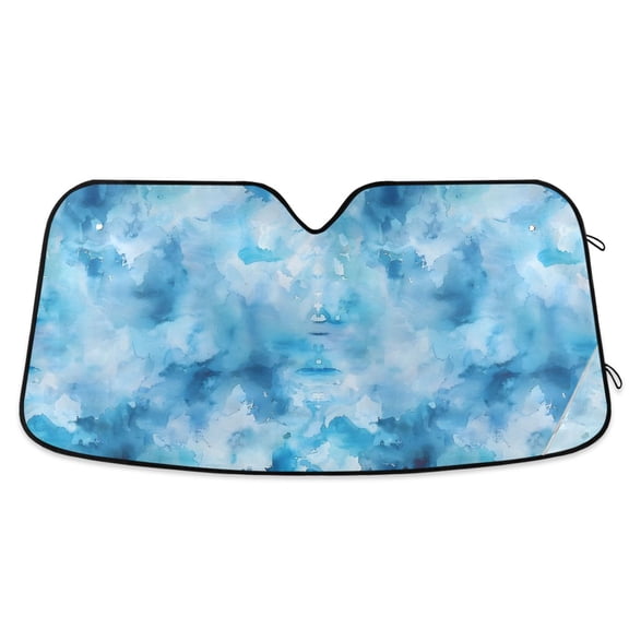 Abstract Blue Splashes Car Windshield Sun Shade Foldable Car Front Window Visor Heat and UV Protection 53x23.5