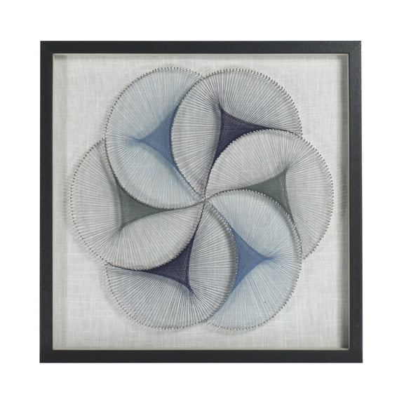 Abstract Blue String Art Shadow Box Wall Dcor