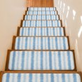 thumbnail image 1 of Abstract Blue Stripes Stair Treads Non Slip for Steps Rustic Watercolor Denim Striped Classic 15 Pcs Reusable Adhesive Stair Runner Mats for Dogs Elders Carpet Treads Rugs for Staircase 8x30 In, 1 of 9