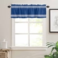 thumbnail image 1 of Abstract Blue Stripes Window Valances for Kitchen,Rod Pocket Valance Privacy Small Curtain,White Thick and Thin Lines Window Treatment Drapes for Bedroom Laundry Room Farmhouse Home Decor, 1 of 8