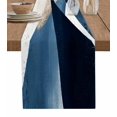thumbnail image 1 of Abstract Blue Table Runner-Cotton Linen- 108 Inch Holiday Dresser Scarves, Geometric Brown White Ocean Street Art Tablerunner for Kitchen Coffee/Dining Bedroom Living Room Dinner Scarf Décor 13x108, 1 of 9