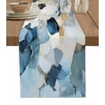 thumbnail image 1 of Abstract Blue Table Runner-Cotton Linen- 90 Inch Holiday Dresser Scarves, Modern Retro Grey White Crack Color Block Tablerunner for Kitchen Coffee/Dining Bedroom Living Room Dinner Scarf Décor 13x90, 1 of 1