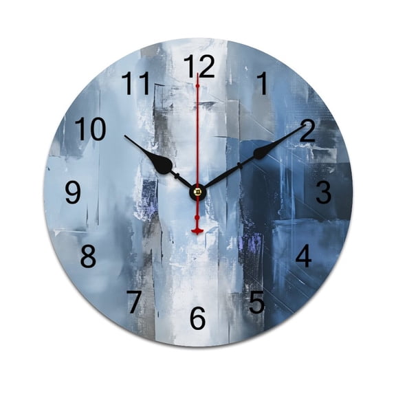 Abstract Blue Texture Art Bedroom Wall Clock Large Modern Kitchen Dinning Round Living Room Watch Home Decor 10in