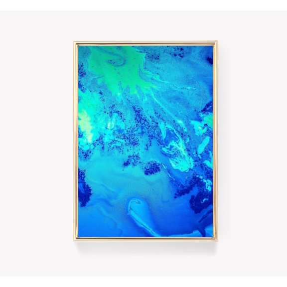 Abstract Blue Texture Green Pattern Print Modern Art