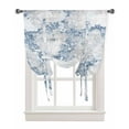 thumbnail image 1 of Abstract Blue Texture Marble Window Curtains Tie Up Curtains for Kitchen Living Room Adjustable Rod Pocket Valances, 1 of 5