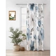 thumbnail image 1 of Abstract Blue Thermal Insulated Blackout Curtains for Bedroom 63 Length Brown Floral Vintage Watercolor Blossom Flowers Room Darkening Curtain 1 Panel Grommet Window Curtain Drape for Living Room, 1 of 7