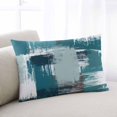 thumbnail image 1 of Abstract Blue Throw Pillow Cover, Modern Geometric Brush Painting Rectangle Decorative Pillow Case Protector Soft Cushion Cover Lumbar Pillowcase for Couch Sofa Bedroom Car Chair Decor 16x24 Inch, 1 of 8