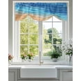thumbnail image 1 of Abstract Blue Tie Up Valances Curtain, Adjustable Kitchen Ocean Beach Waves Lines Gradient Valances for Windows Decor, Rod Pocket Short Curtains Set for Bedroom/Bathroom, 42"x12", 1 of 9