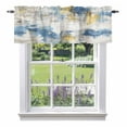 thumbnail image 1 of Abstract Blue Valance Curtain Gray Yellow Mottled Texture Modern Art Window Valances Rod Pocket Short Curtains Window Treatments for Kitchen Bedroom Bathroom Laundry 42" x 12", 1 of 9