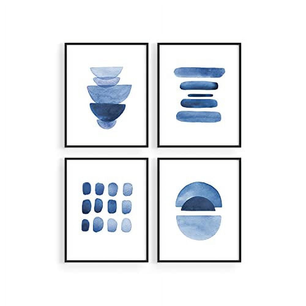 Abstract Blue Wall Art Prints by Haus and Hues Set of 4 Abstract