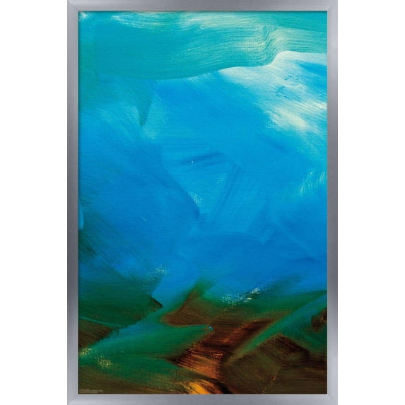 Abstract Blue Wall Poster, 14.725" x 22.375", Framed