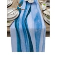 thumbnail image 1 of Abstract Blue Watercolor Paint Table Runner Wedding Table Decoration Kitchen Tablecloth Coasters Table Mat Table Runners, 1 of 5