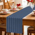 thumbnail image 1 of Abstract Blue White Chevron Texture Table Runner 36 Inches Long,Kitchen Dining Tablerunners Geometric Herringbone Linen Table Runners Dresser Scarves for Home Dinner Wedding Holiday Party Decor, 1 of 9