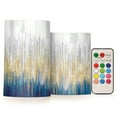 thumbnail image 1 of Abstract Blue and White with Gold 2 PCS LED Flickering Flameless Candles with Remote Control Realistic 3D Wick Window Candles Sets for Wedding Table Home Decoration Gifts, 1 of 7