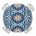 thumbnail image 1 of Abstract Blue Yellow Flowers Elastic Fitted Round Table Cover Morocco Style Floral Waterproof Outdoor Tablecloth for Holiday Party, Picnic, Patio & Dining Fits Tables Up to 36"-44", 1 of 8