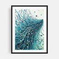 thumbnail image 1 of Abstract Blue and Green Art - Painting Abstract Surrealism Geometric Psychedelic Modern Art Fantasy Floral Black Framed Wall Art Print 6 x 8 inches, 1 of 7