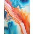 thumbnail image 1 of Abstract Blue and Orange Fluid Flow Painting Water Meets Oil Large Wall Art Poster Print Thick Paper 18X24 Inch, 1 of 5