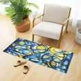 thumbnail image 1 of Abstract Blue and Yellow 39x20" Bath Mat Carpet, Absorbent and Non-Slip for Kitchen or Bathroom, Quick-Drying, 1 of 8