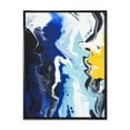 thumbnail image 1 of Abstract Blue and Yellow Waves 24 in x 32 in Framed Painting Canvas Art Print, by Designart, 1 of 5