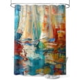 thumbnail image 1 of Abstract Boat Shower Curtain Set ，Waterproof Fabric Shower Curtains Color Minimalist Art Oil Painting Shower Curtains for Bathroom,Bathroom Decor 72"x84", 1 of 6
