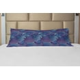 thumbnail image 1 of Abstract Body Pillow Case Cover with Zipper, Ocean Inspired Graphic Paisley Swirled Hand Drawn Artwork Print, Decorative Accent Long Pillowcase, Purple Blue, by Ambesonne, 1 of 1