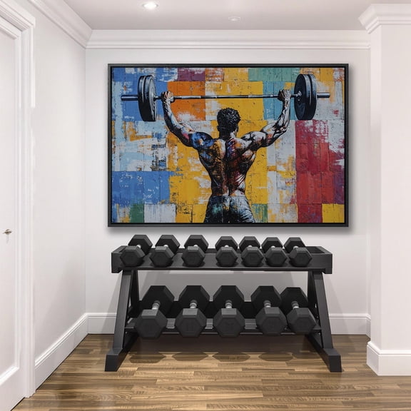 Abstract Bodybuilding Wall Art, Powerlifter Poster, Athletic Decor, Workout Art Poster, Fitness Artwork, Ready To Hang, Unframed Poster Size 16x24