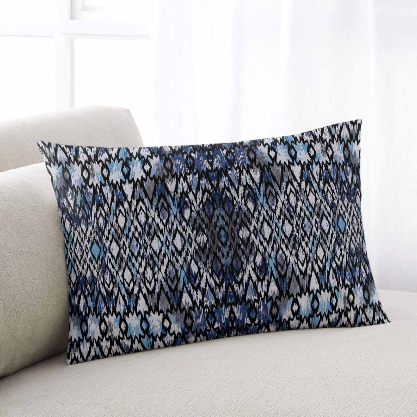 Abstract Bohemian Geometric Throw Pillow Cover,Ombre Blue Minimalist ...