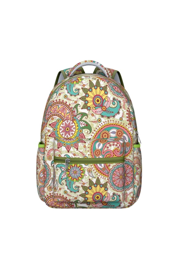 Abstract Bohemian Style Waterproof Backpack for Student, Durable Oxford Cloth, Scratch-Resistant, Adjustable Straps with Large Capacity for School, Travel, Outdoor, and Sports Activities