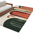 thumbnail image 1 of Abstract Boho Area Rug 3x5 Washable Rug Non Slip Vintage Minimalist Arch Geometric Red Orange Large Area Rug Indoor Floor Carpet for Entryway Bedroom Kitchen Living Room Office Dining Room Nursery, 1 of 9