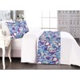 thumbnail image 1 of Abstract Boho Bed Runner Set, Psychedelic Vibes Floral Like Silhouettes Hues Pattern Trippy Art, Decorative Bedding Scarf & 2 Pillow Shams for Hotels Homes, King, Quartz Sea Blue Cream, by Ambesonne, 1 of 3