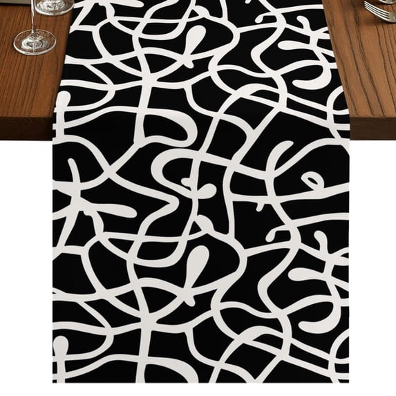 Abstract Boho Burlap Cotton Table Runner 13x36 Inches Short, Middle ...