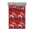 thumbnail image 1 of Abstract Boho Fitted Sheet & Pillow Sham Set, Modern Moon Design Illustration of Crescent Shape Rounds Print, Decorative Printed 3 Piece Bedding Decor, Queen, Pale Mauve Pale Ruby Ruby, by Ambesonne, 1 of 2