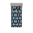 thumbnail image 1 of Abstract Boho Fitted Sheet & Pillow Sham Set, Psychedelic Vibes Hippie Style Fractal Design Hues Pattern Print, Decorative Printed 2 Piece Bedding Decor, Twin, Teal Raspberry Seafoam, by Ambesonne, 1 of 1