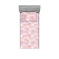 thumbnail image 1 of Abstract Boho Fitted Sheet & Pillow Sham Set, Simple Design Modern Overlapping Floral Petals Look Shapes Print, Decorative Printed 2 Piece Bedding Decor, Twin, Pastel Purple Pale Pink, by Ambesonne, 1 of 2