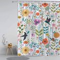 thumbnail image 1 of Abstract Boho Floral Botanical ,Spring Flowers , Polyester Fabric Waterproof Bathroom Shower Curtains for Bathroom Decor 72 x 72 Inch, 1 of 6
